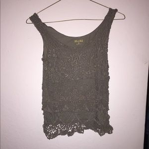 Green Lace Mudd tank top